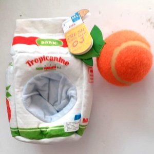 Bark Box M/L Dog Toy - Fresh Squeaked Orange Juice - NWT